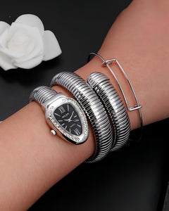 Cosmos Crystal Bezel Wrap Watch