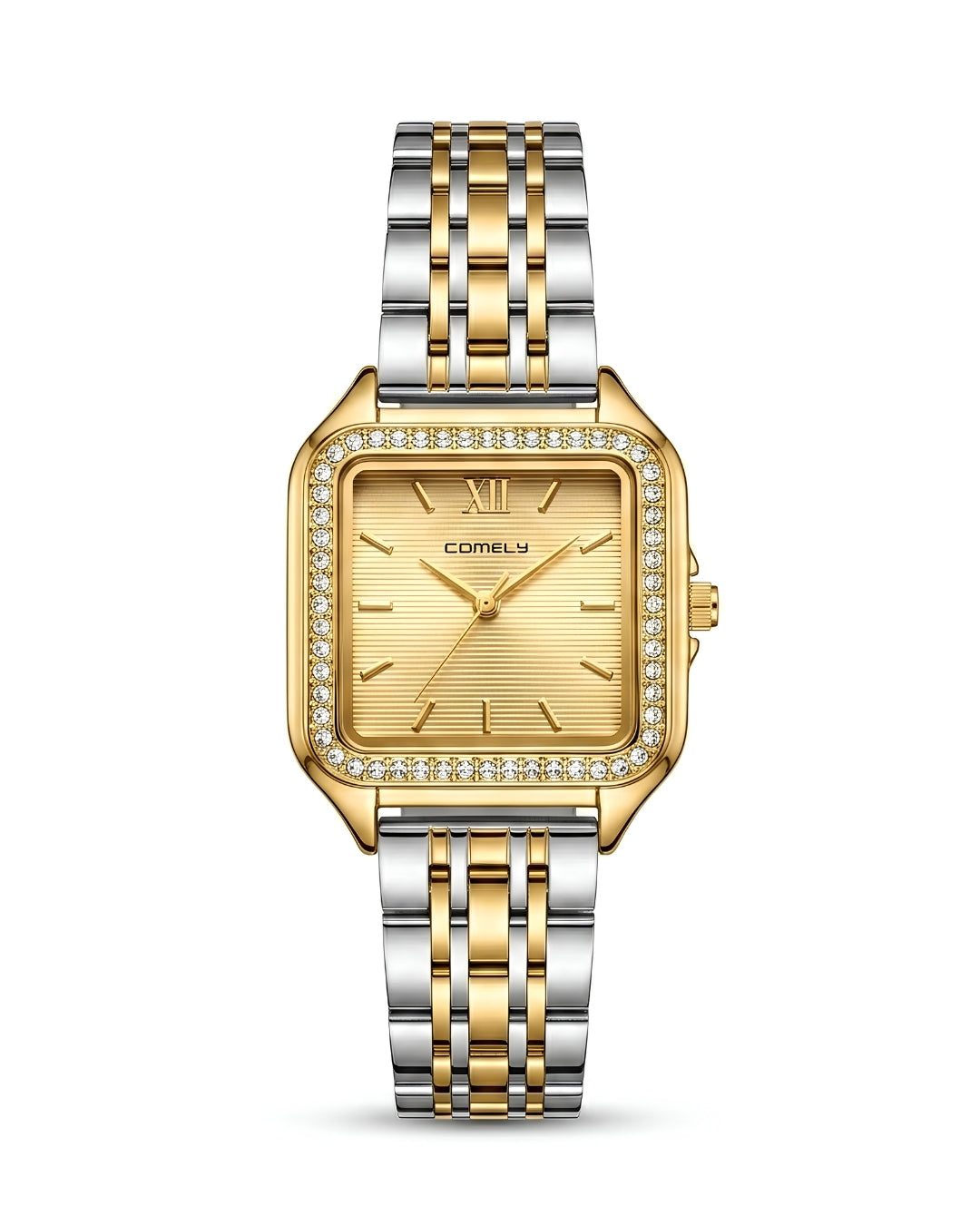 Cosmos Crystal Square Golden Timepiece