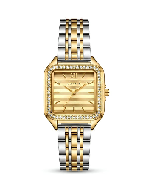 Cosmos Crystal Square Golden Timepiece