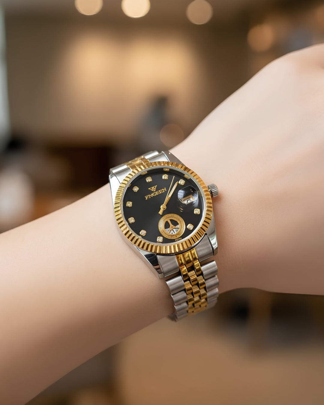 Cosmos Crystal Marker Women's Two-Tone Watch