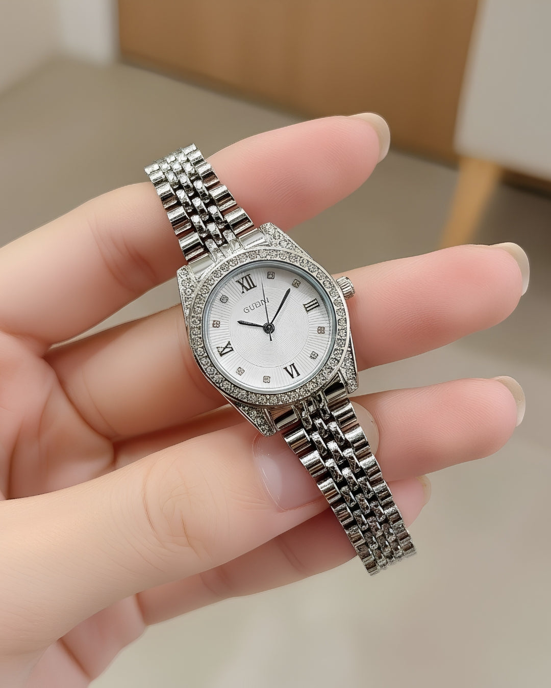 Cosmos Silver Round Women Watch
