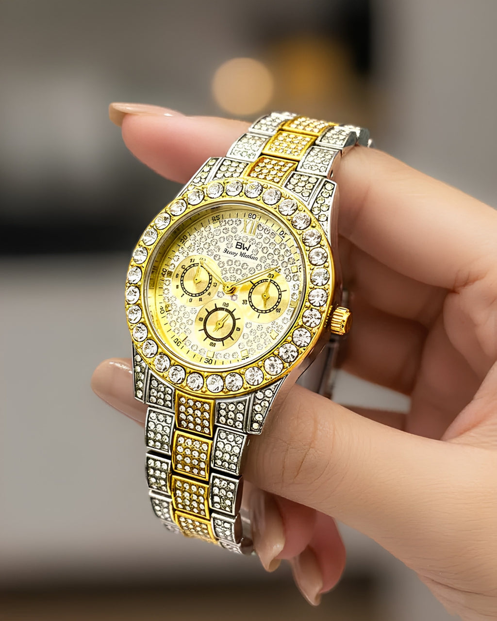 Cosmos Luxury Two-Tone Crystal Women's Quartz Watch