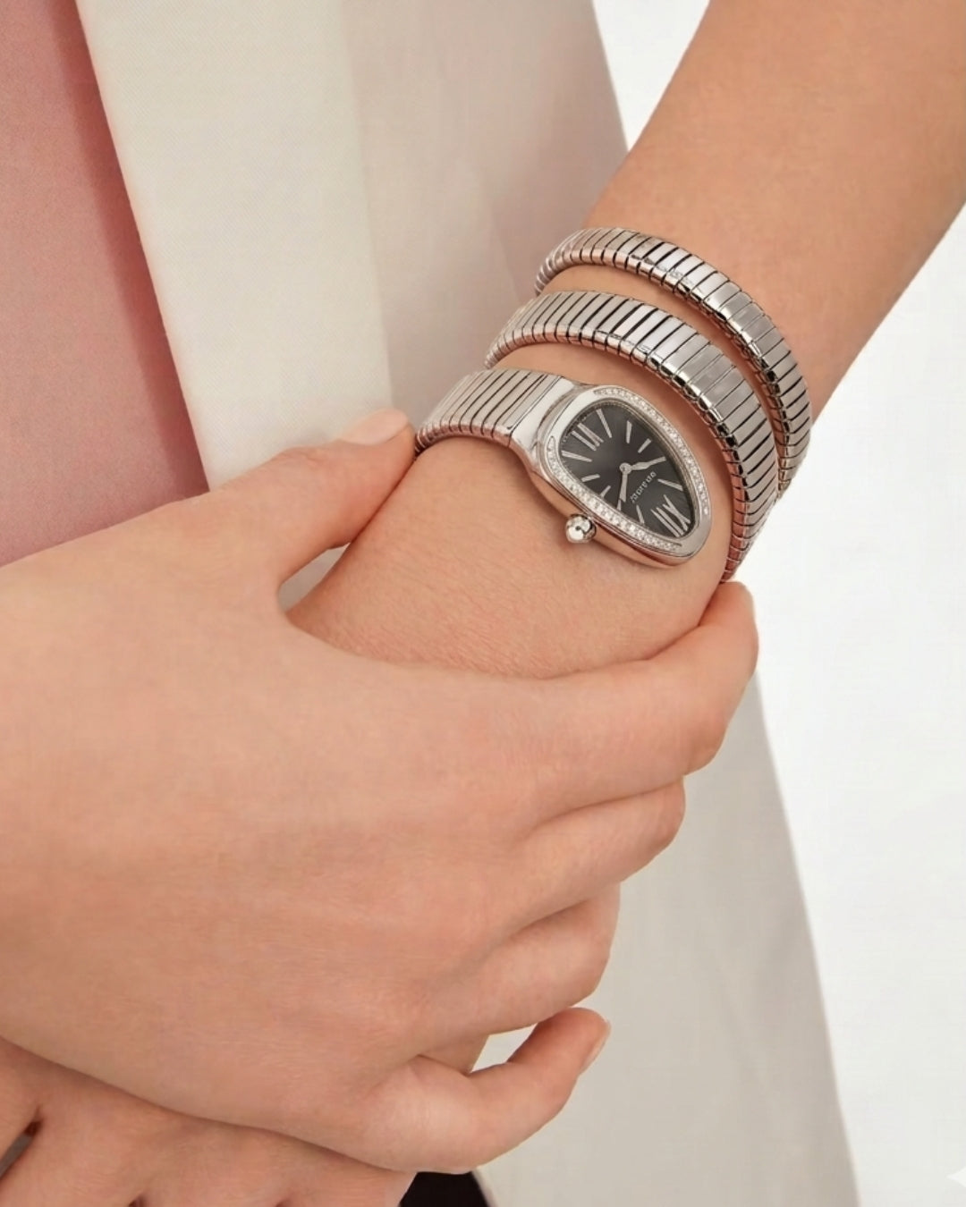 Cosmos Crystal Bezel Wrap Watch