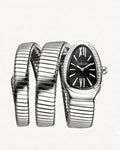 Cosmos Crystal Bezel Wrap Watch
