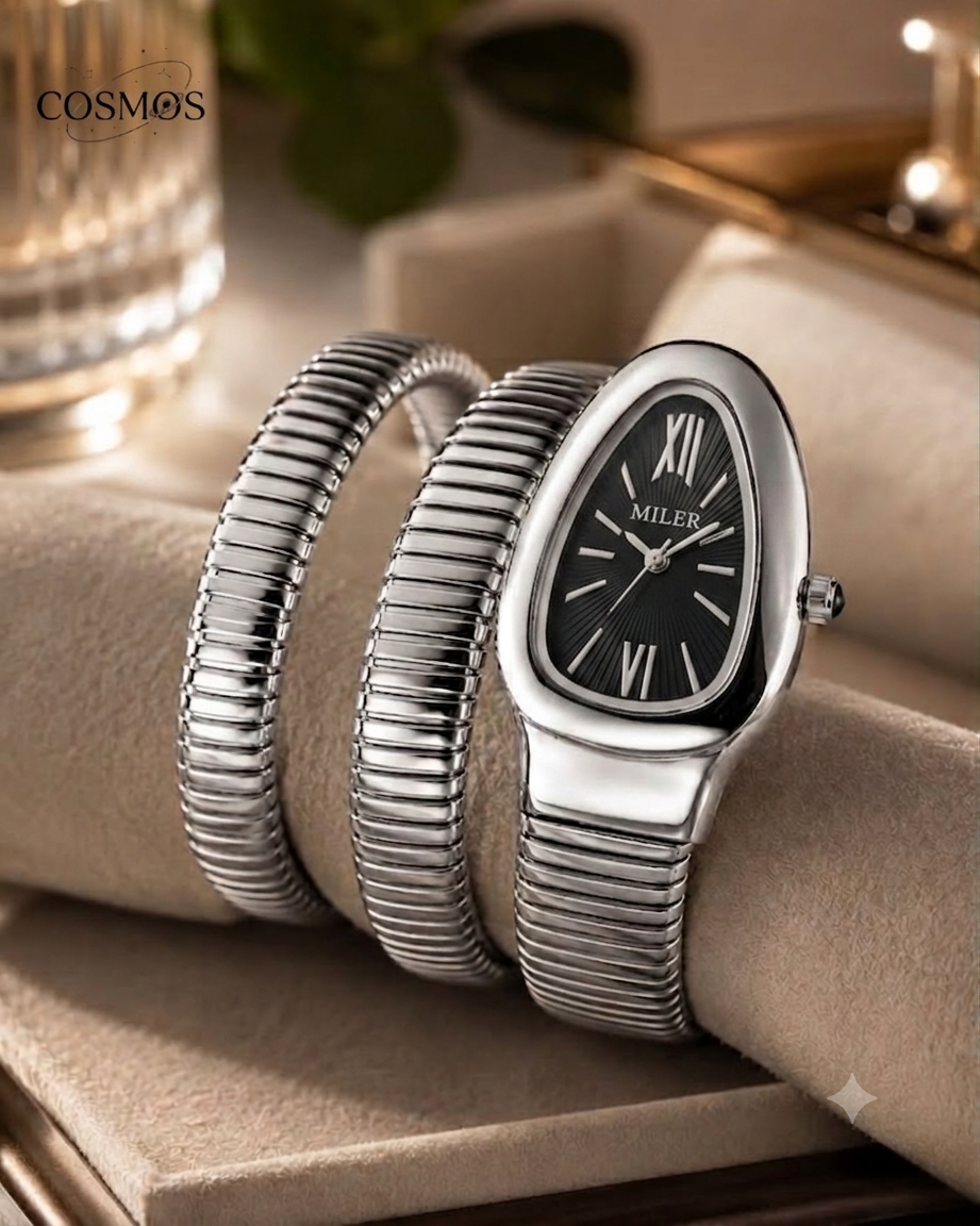 Cosmos Crystal Bezel Wrap Watch